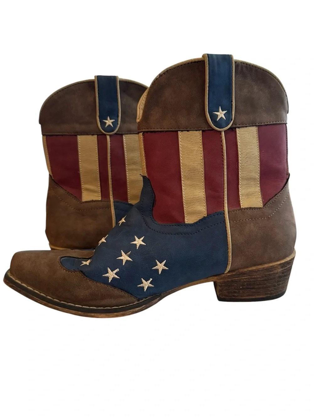 Roper USA Flag Cowgirl Boots Women’s Size 11 Patriotic Boots Rodeo July 4th - Picture 7 of 11